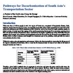 Pathways for Decarbonization of South Asia’s Transportation Sector