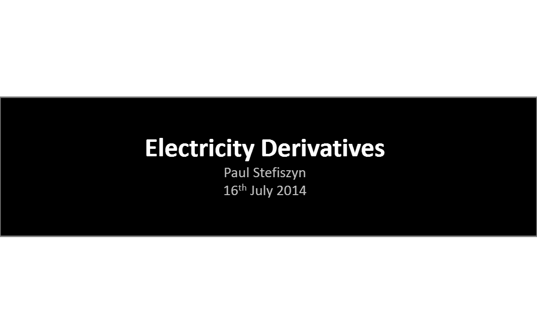 Electricity Derivatives