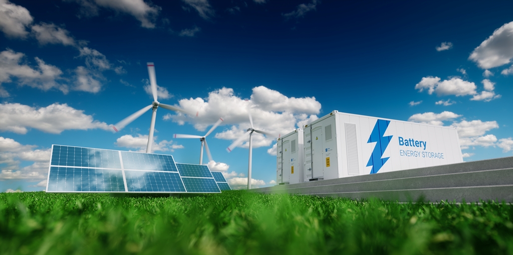 Wind and solar energy projects with large battery storage