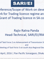 PPT on TOR-Scope of Work on developing the Model framework guidelines for Trading License Regime in SAC and for CBET. RAJIV