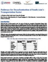 Pathways for Decarbonization of South Asia’s Transportation Sector