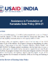 PACE-D TA Program White Paper (Abstract): Solar Policy of Karnataka